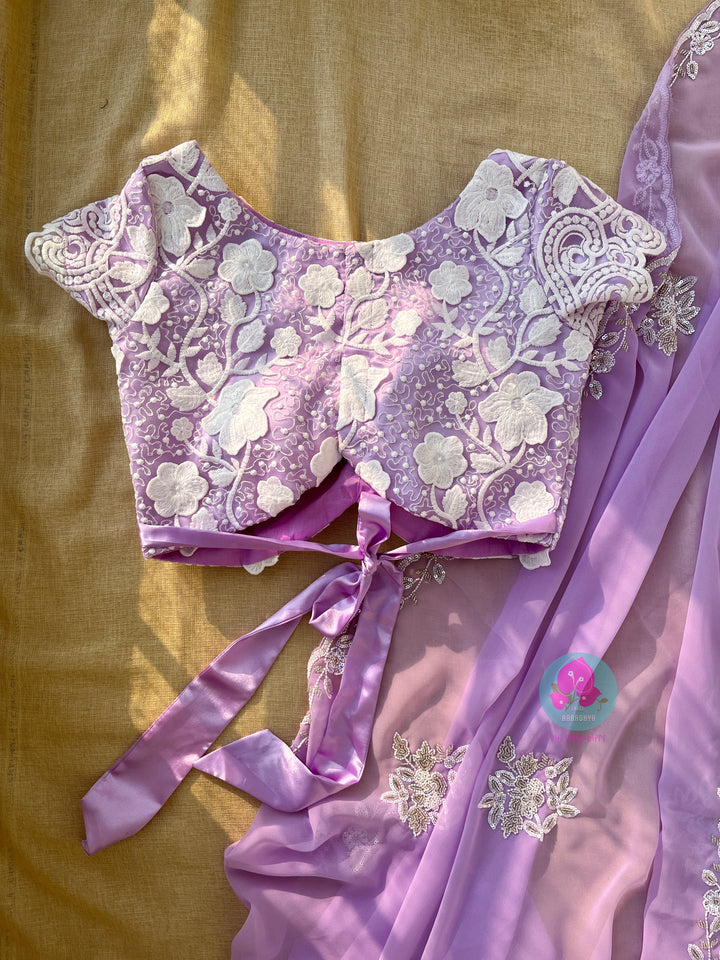 Embroidered Floral Net Blouse
