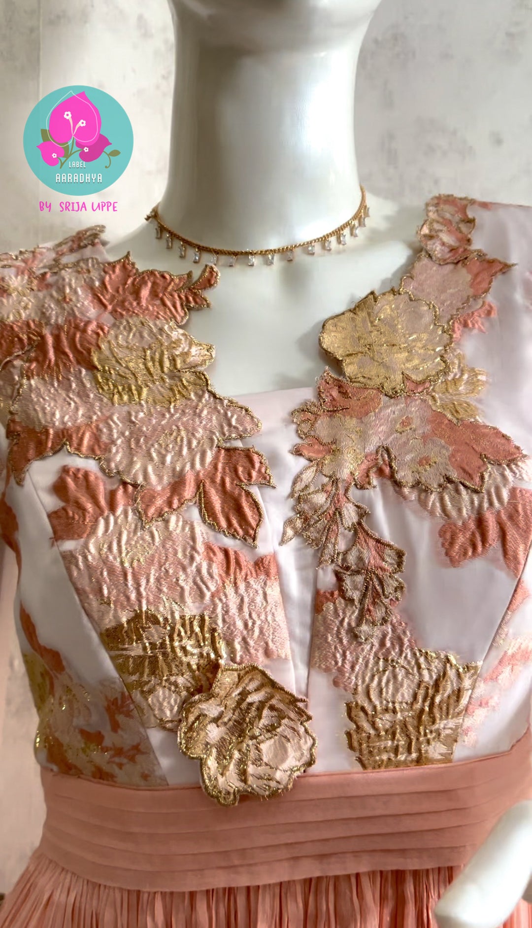 Organza Jacquard & Pleated Georgette frock