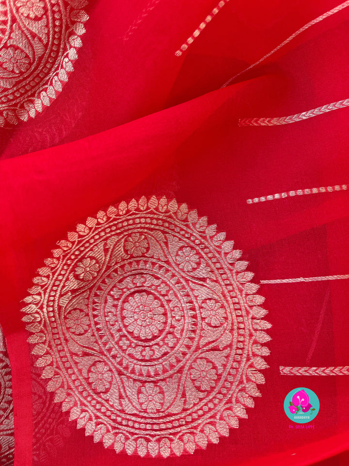Pure Kora Organza Saree with Kadhua Buta