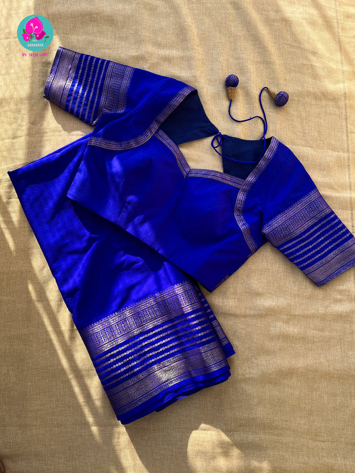 Semi Crape Silk Saree with zari border