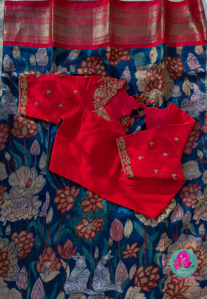 Hand Embroidered Pure Raw Silk blouse