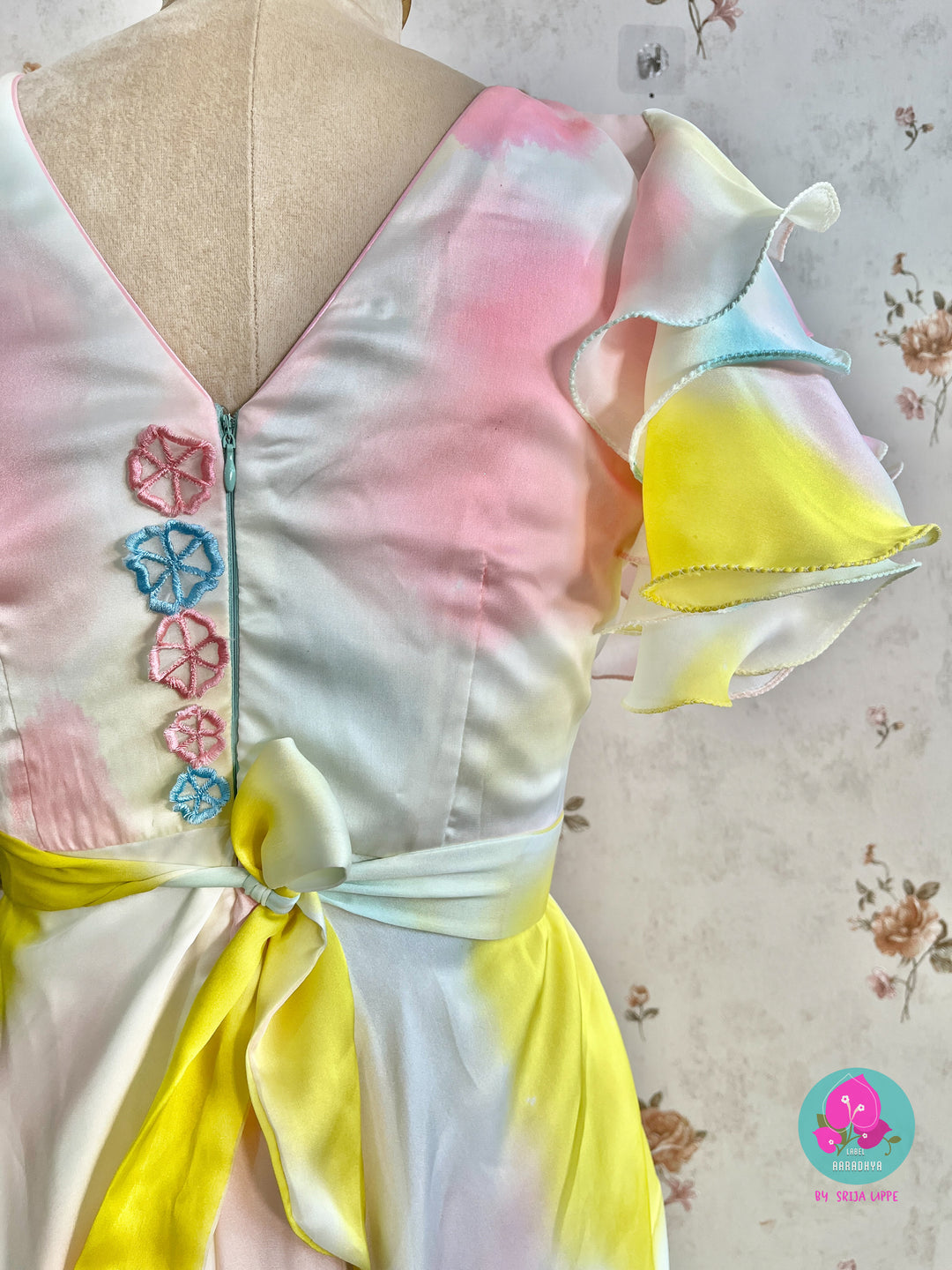 Gender Reveal outfit in asymmetric hem