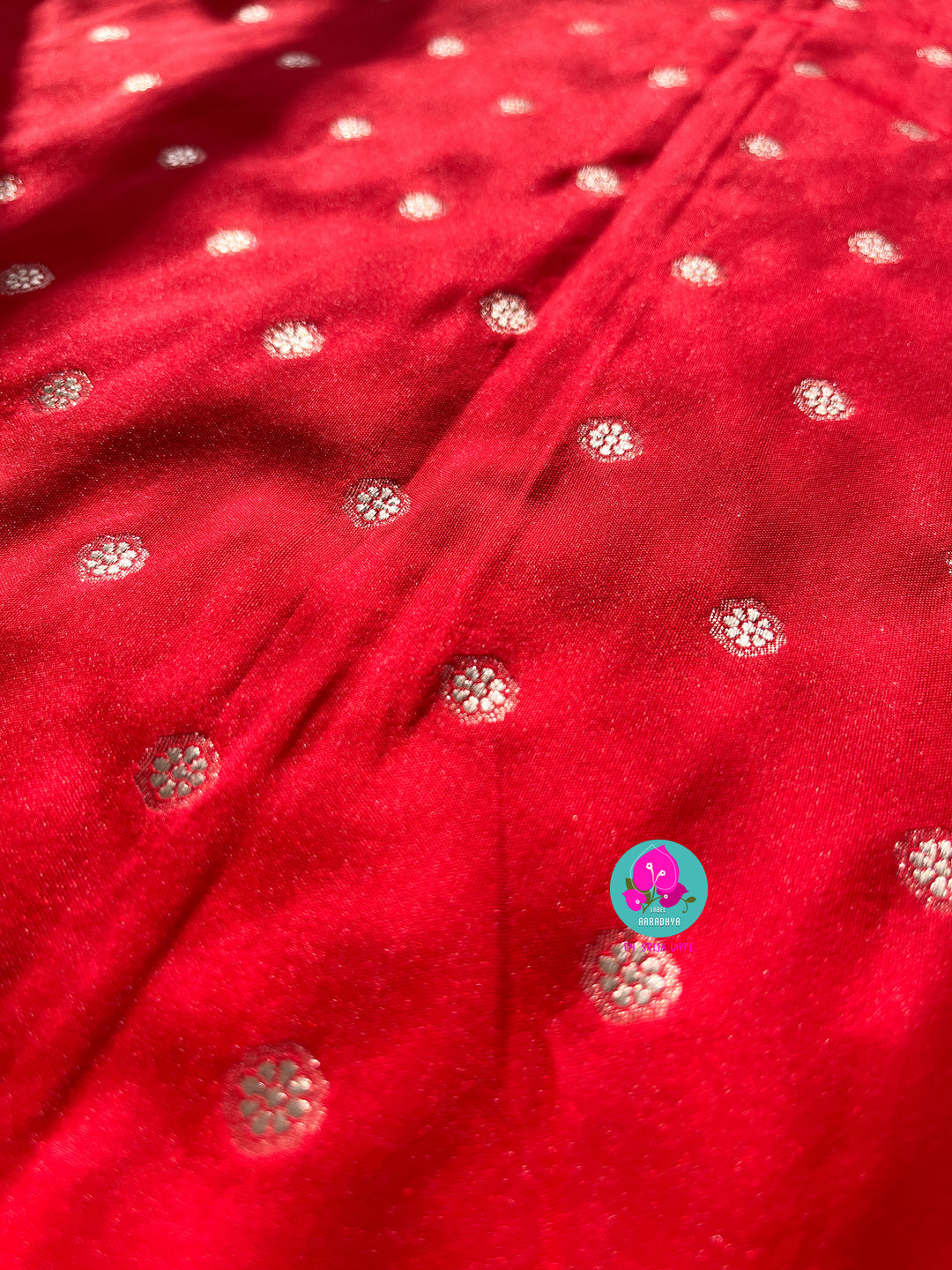 Red Semi Katan Banarasi silk Saree