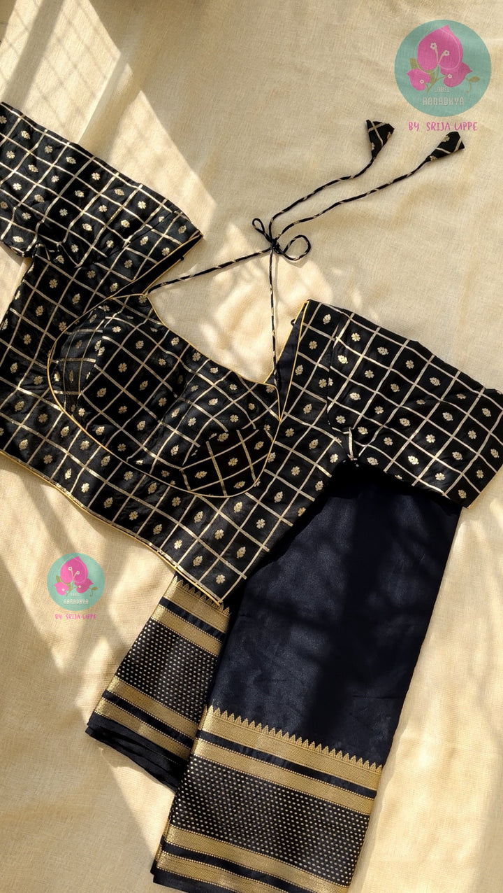 Semi Crape Silk Saree with Banaras Blouse