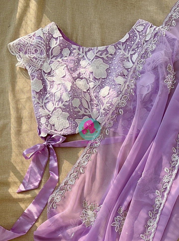Embroidered Floral Net Blouse