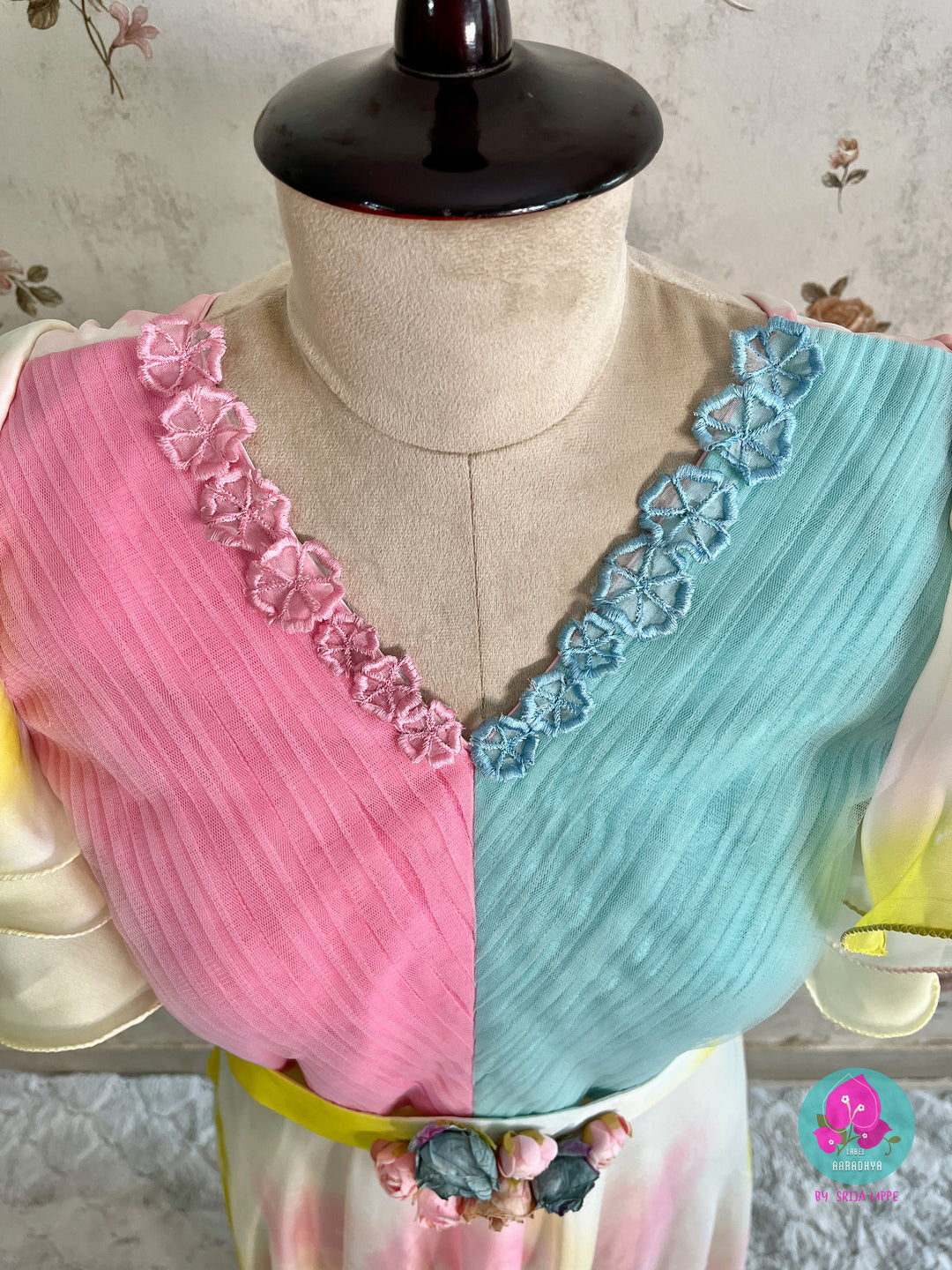 Gender Reveal outfit in asymmetric hem