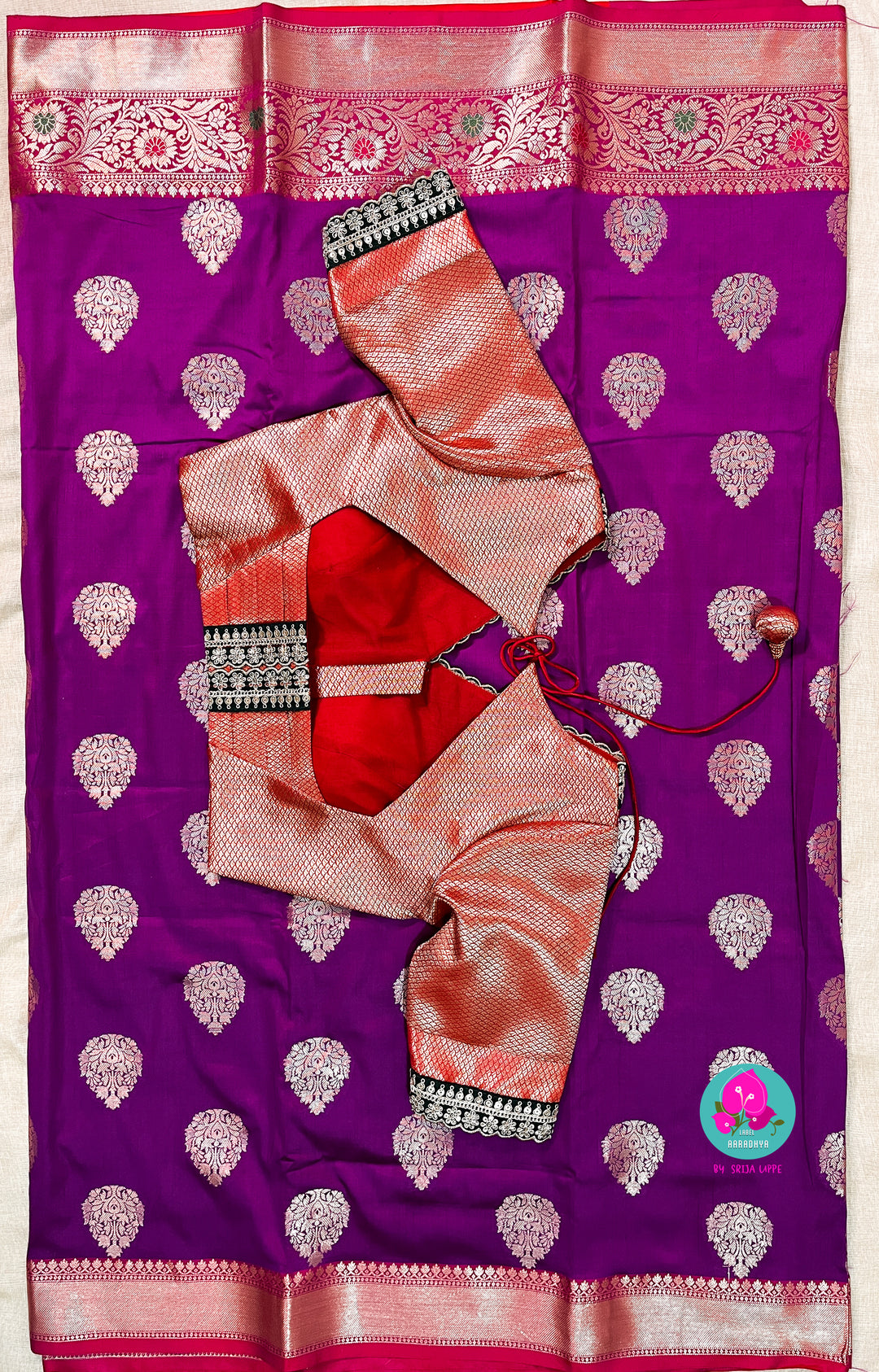 Semi banaras silk saree with banaras blouse
