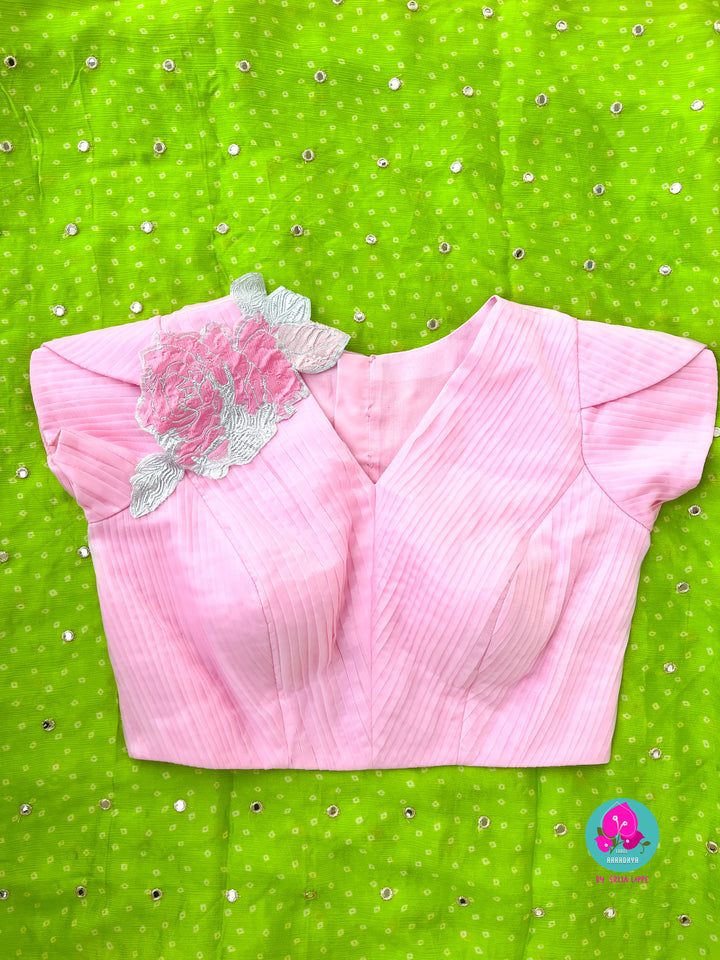 Pleated Soft Organza designer blouse