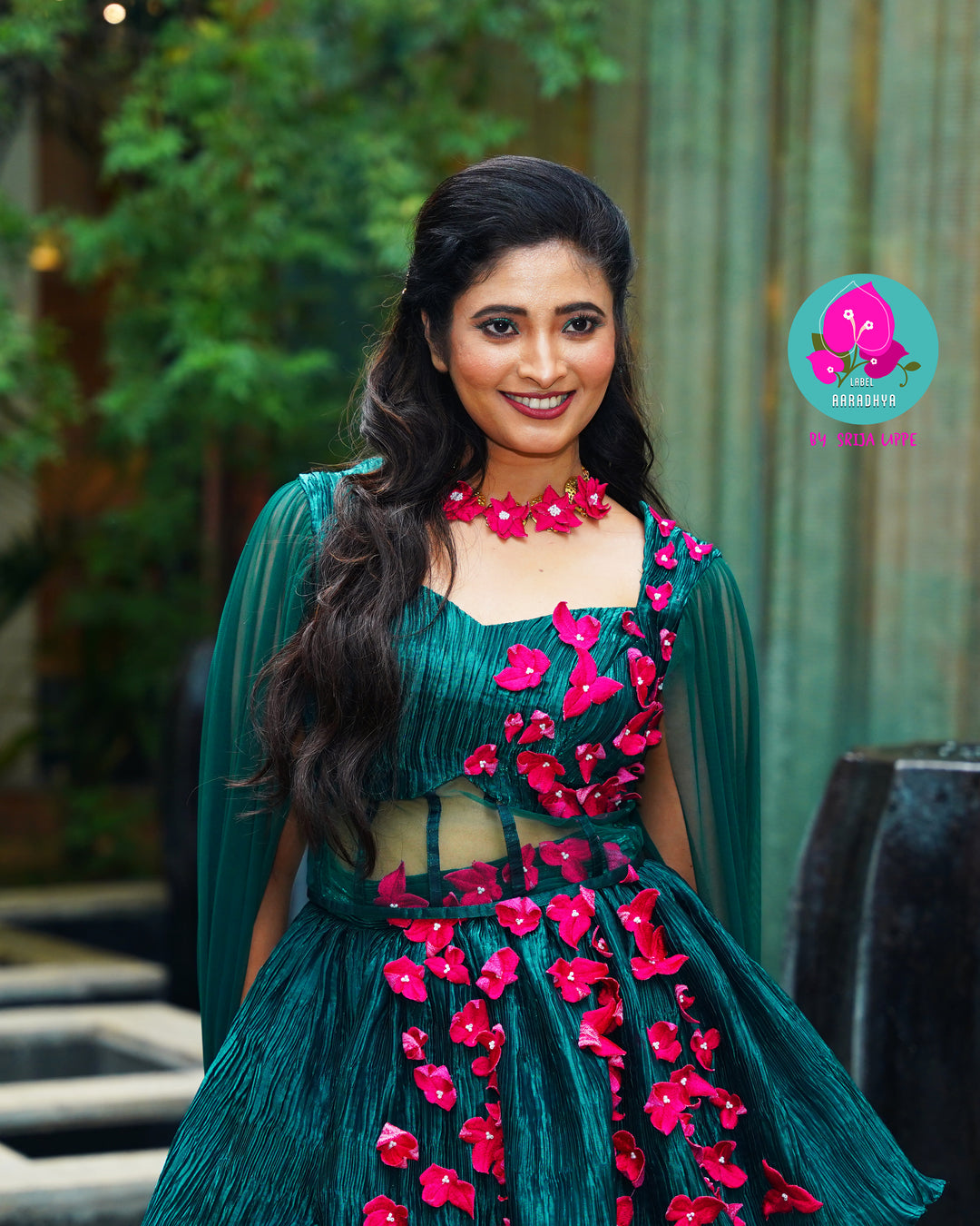 Pleated Organza Lehenga