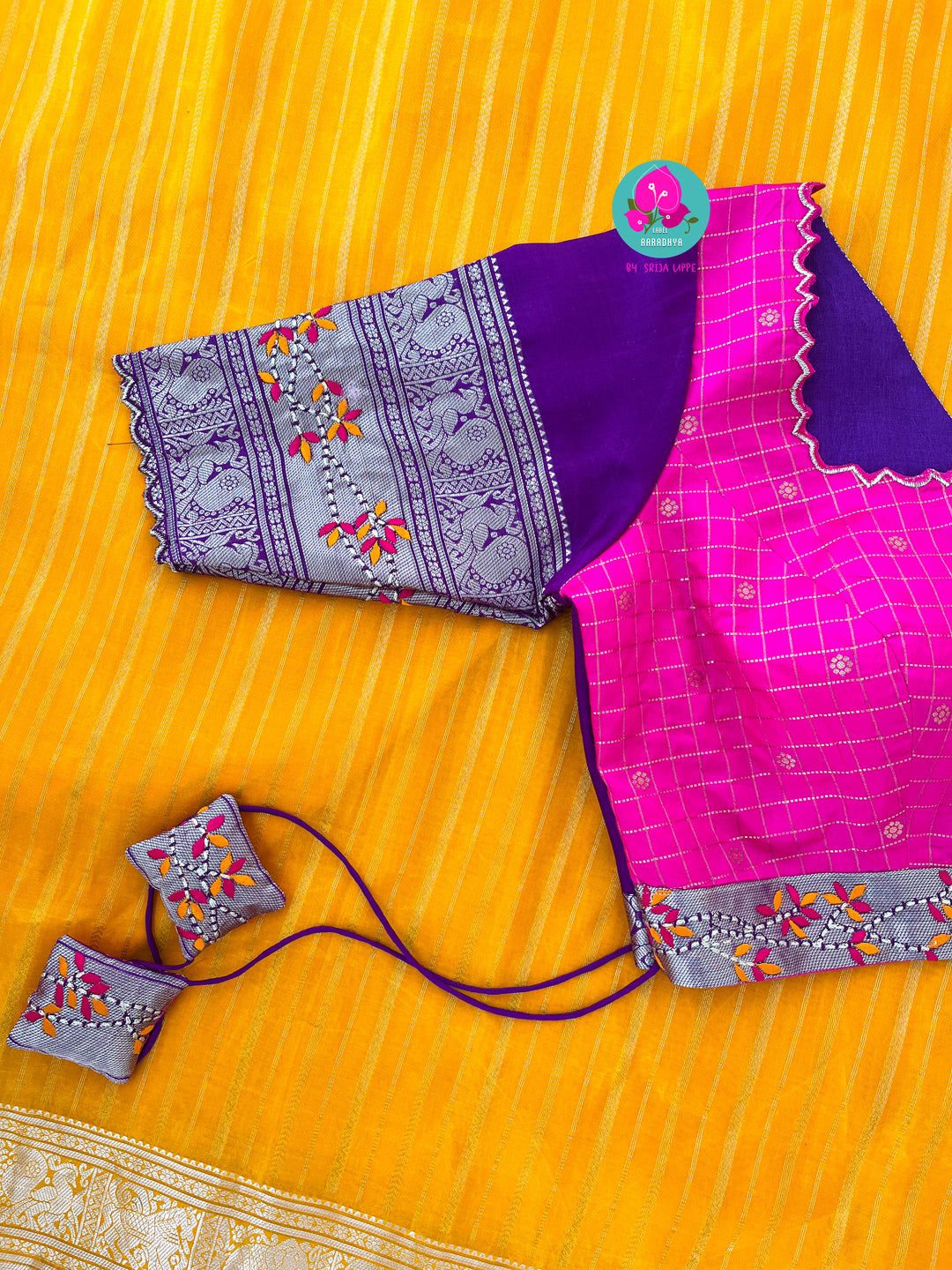 Mustard Yellow Pattu Sari