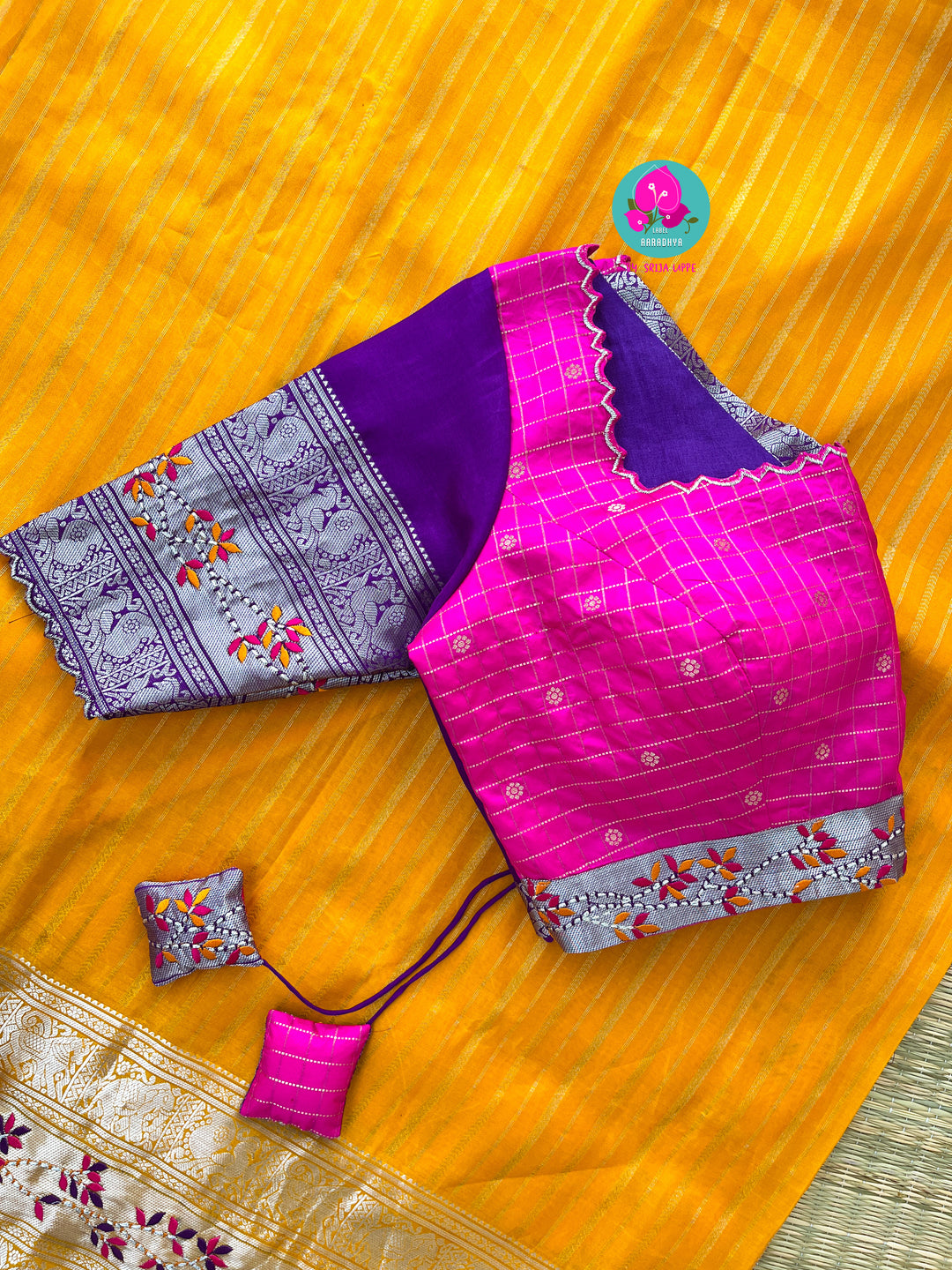 Mustard Yellow Pattu Sari