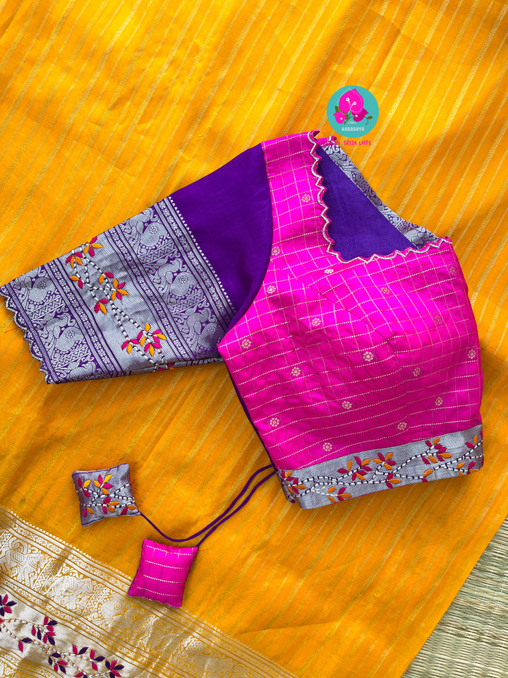 Mustard Yellow Pattu Sari