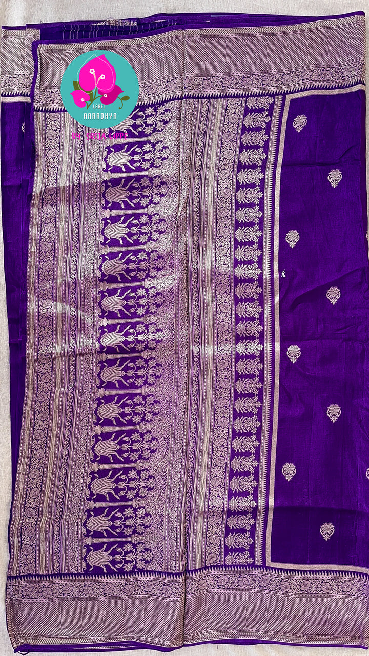 Russian Silk deep purple Saree