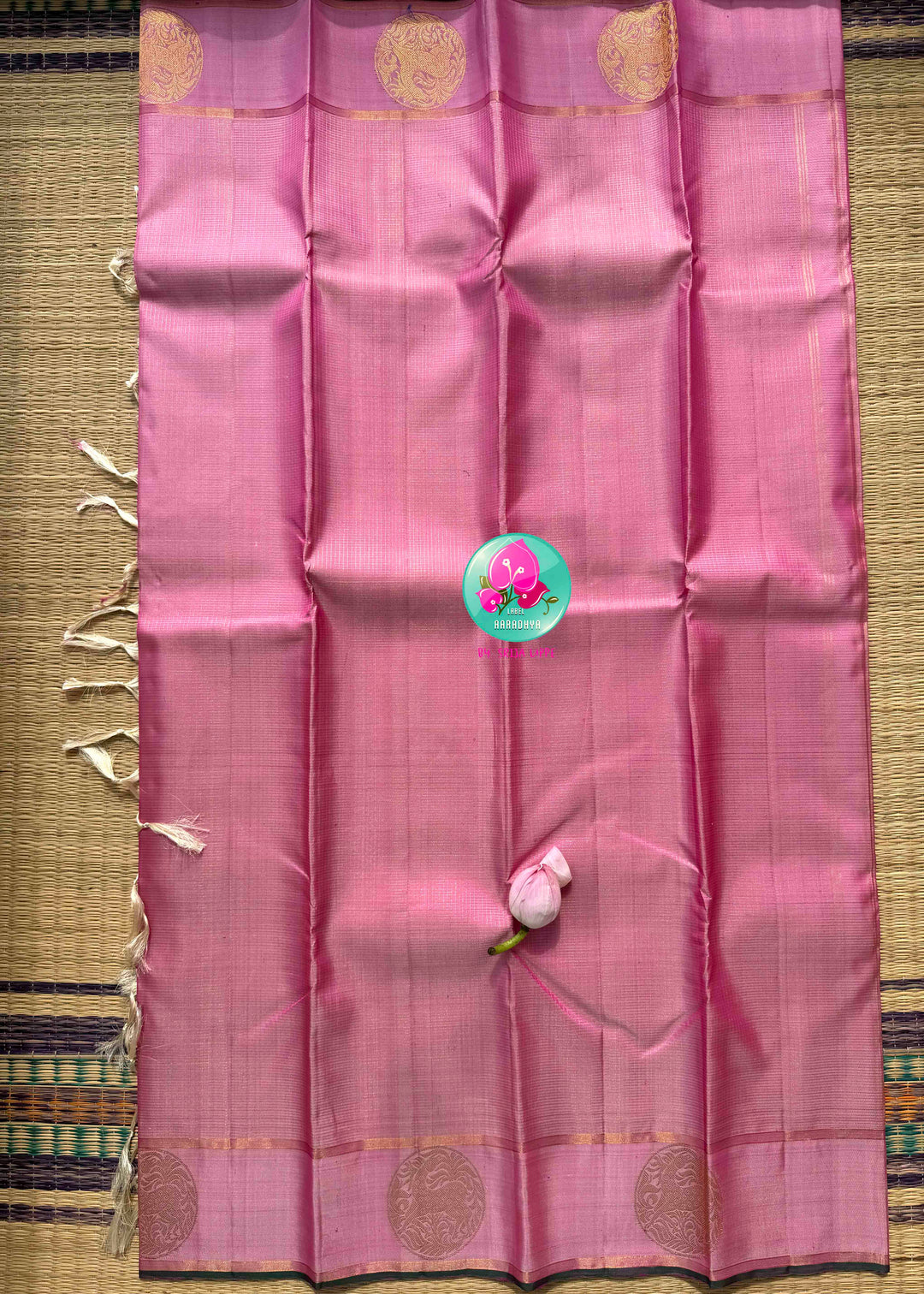 Rose Gold & Emerald Blossom: The Pastel Pink Vaira Oosi Kanchipattu & Emerald Fusion Blouse