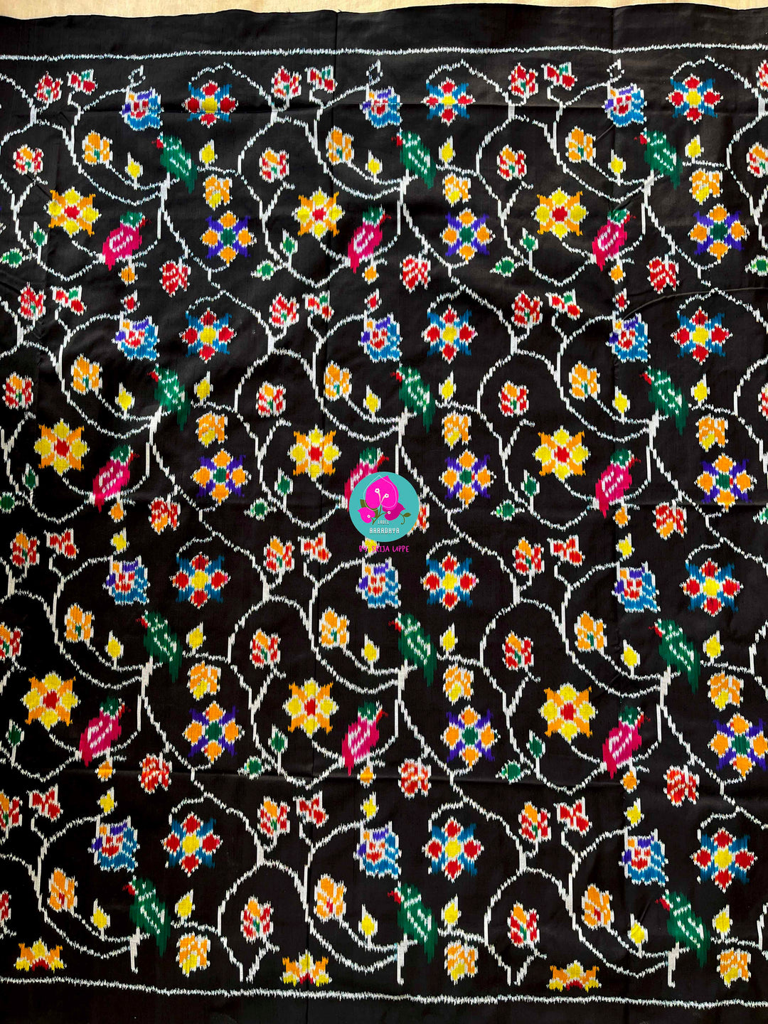 Pure Ikkat Patola Saree with hand embroidered Pure Rawsilk blouse