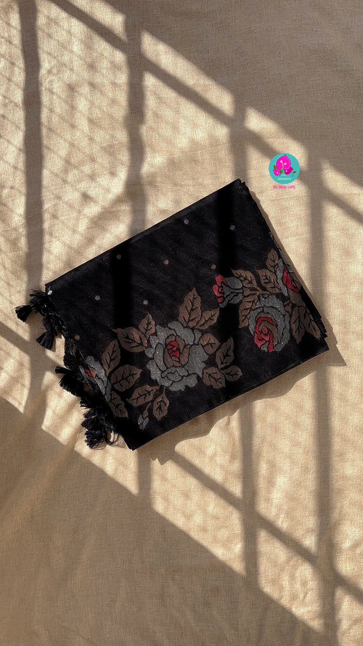 Semi khadi silk saree with Jhamdhani style weaving