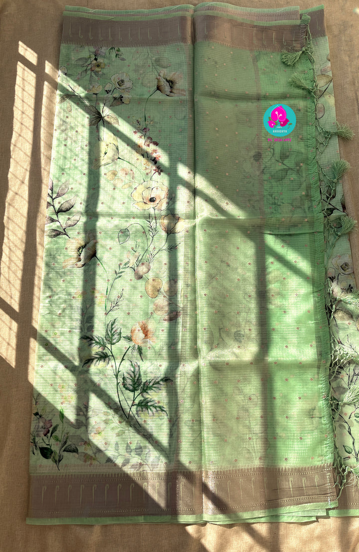 Kota silk saree in floral design with muniya  border