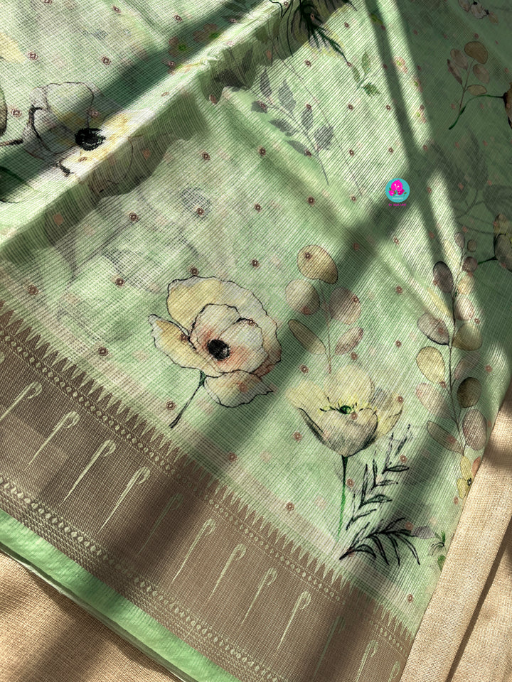Kota silk saree in floral design with muniya  border