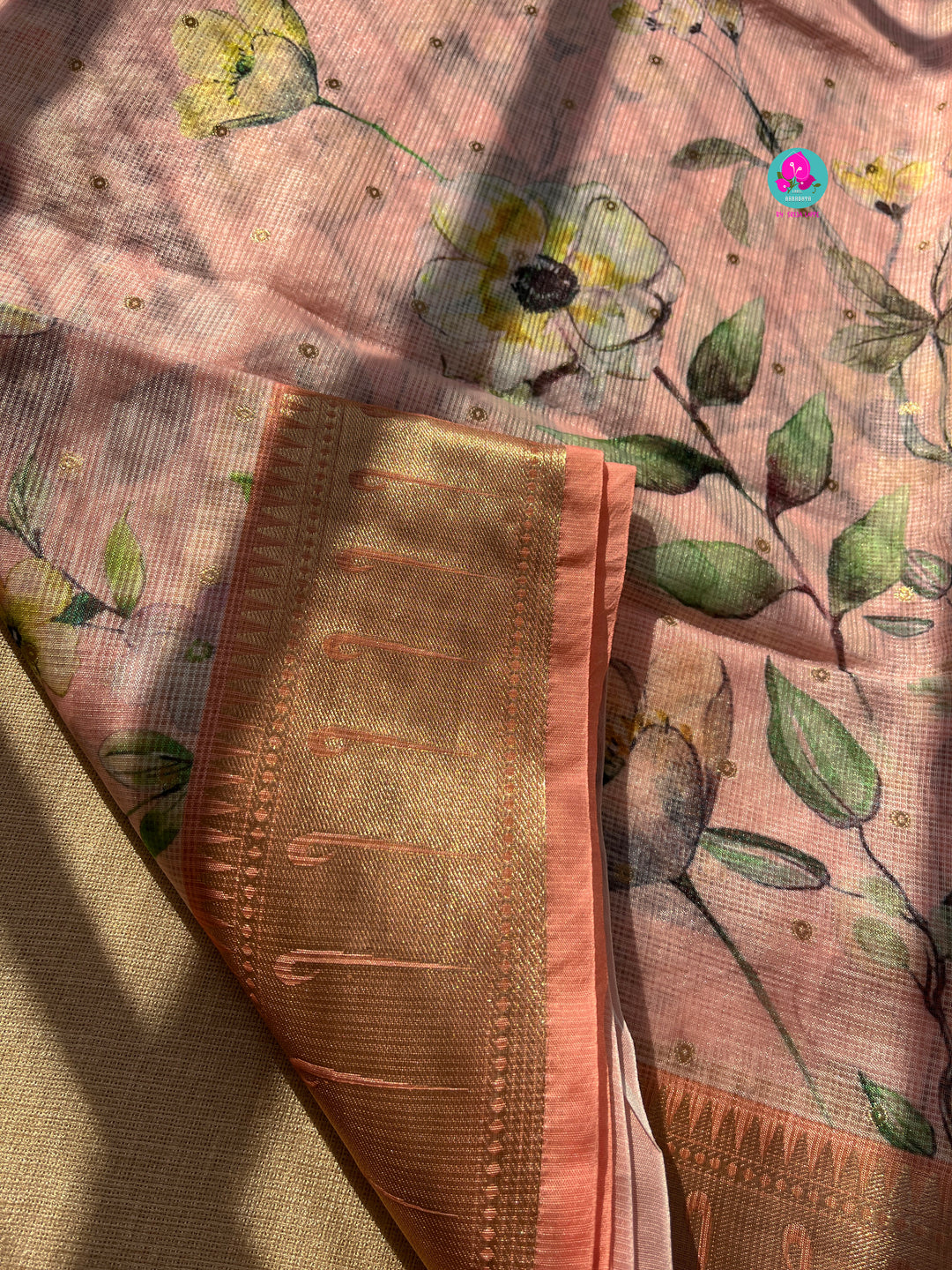 Kota silk saree in floral design with muniya border