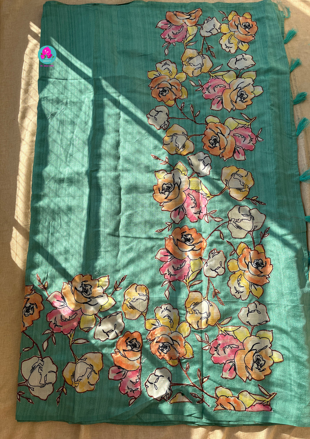 Matka silk saree with blouse stitching