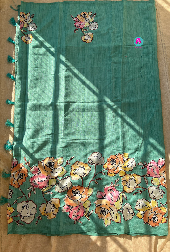 Matka silk saree with blouse stitching
