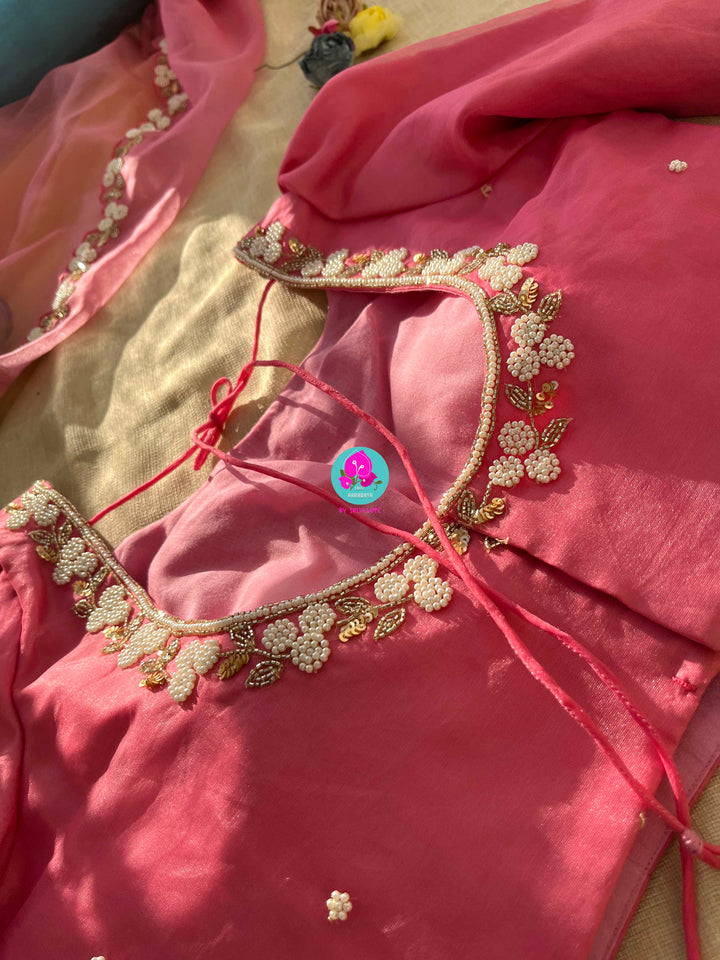 Kaleidoscope Dreams: Multishaded Organza Saree for Joyful Elegance