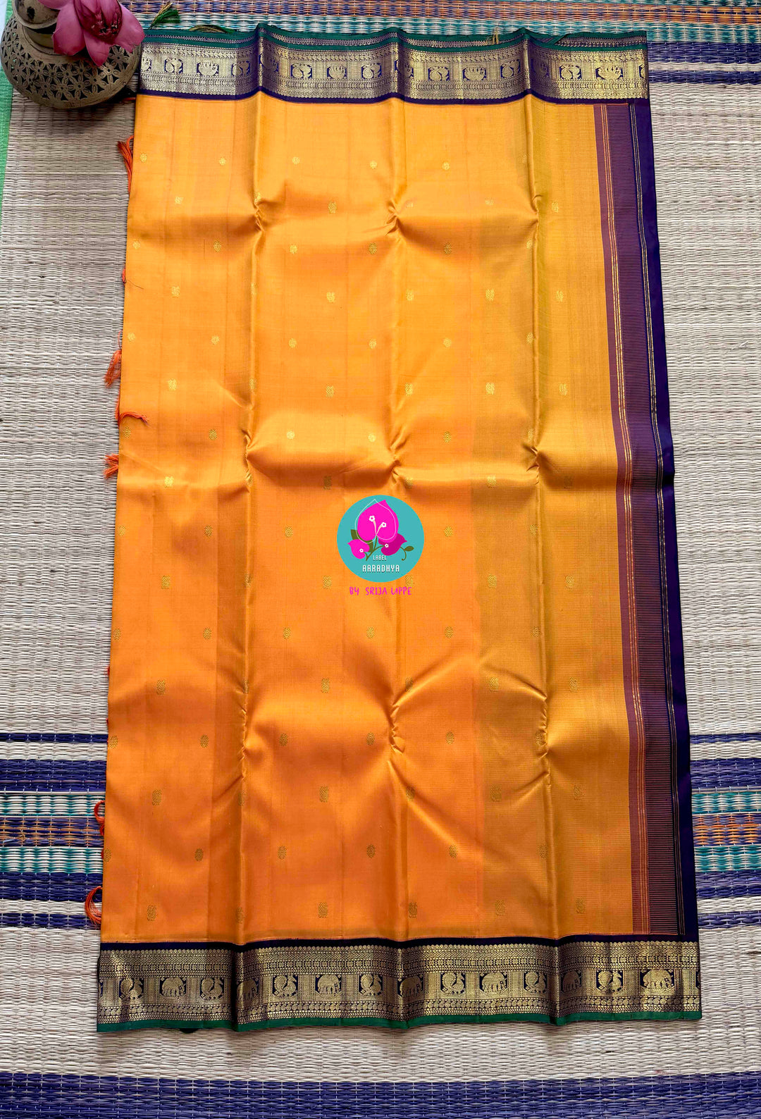 Pure Kanchipattu handloom saree in traditional peacock motifs