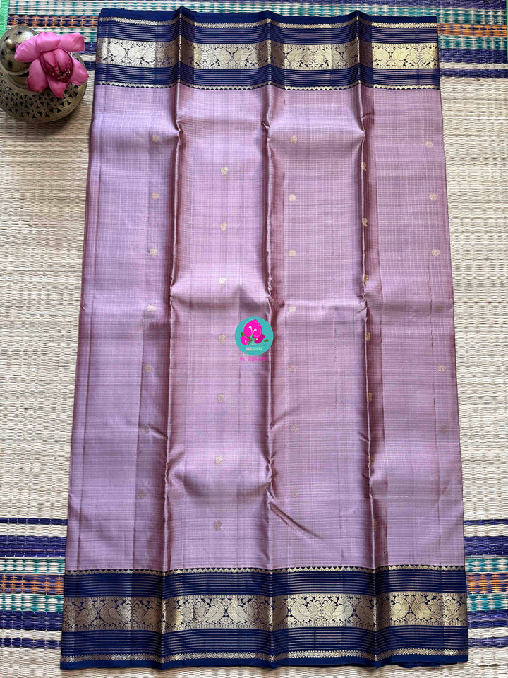 The Handloom Whisper: Pure Silk Saree in Soft Pink and Bold Blue Zari Border