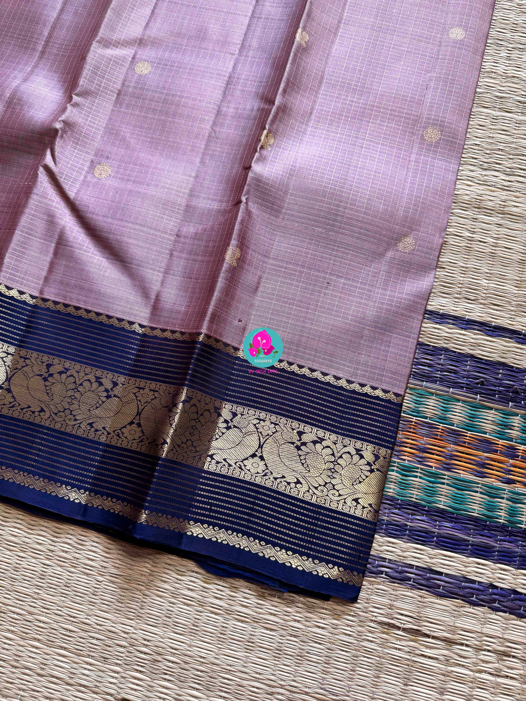 The Handloom Whisper: Pure Silk Saree in Soft Pink and Bold Blue Zari Border