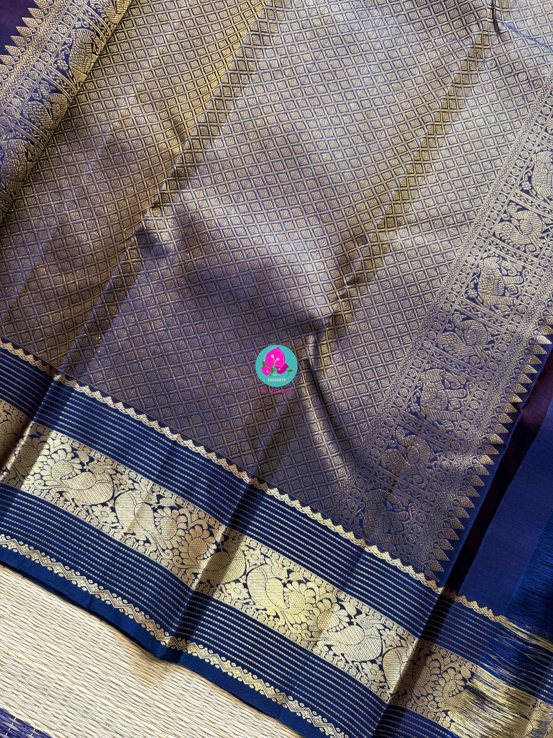 The Handloom Whisper: Pure Silk Saree in Soft Pink and Bold Blue Zari Border