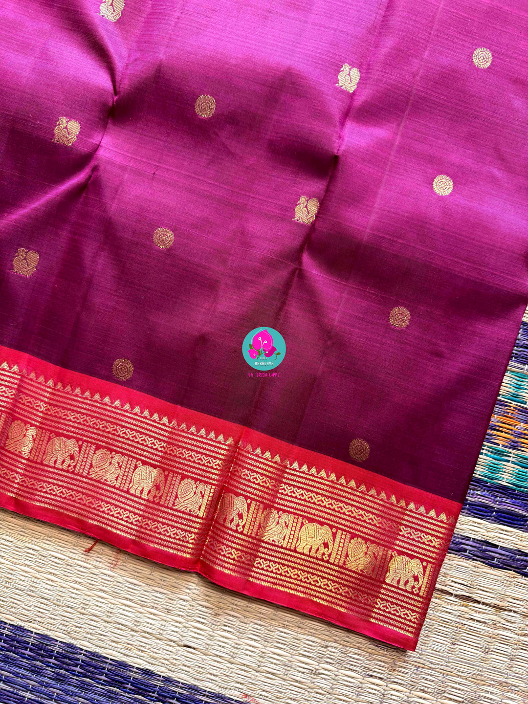 Purple & Pink Kanchipattu handloom silk Saree