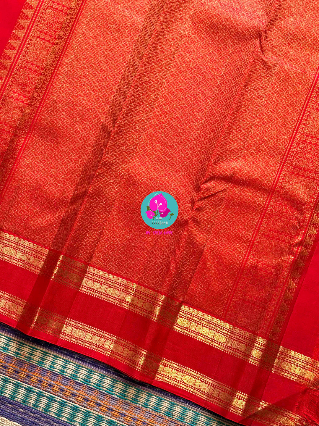 Kanchipuram 2g zari brown vintage Red saree