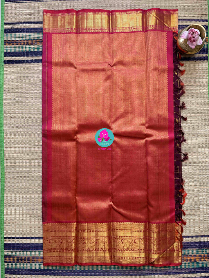 2G Zari Pure Kanchipuram saree with vintage vaira oosi checks