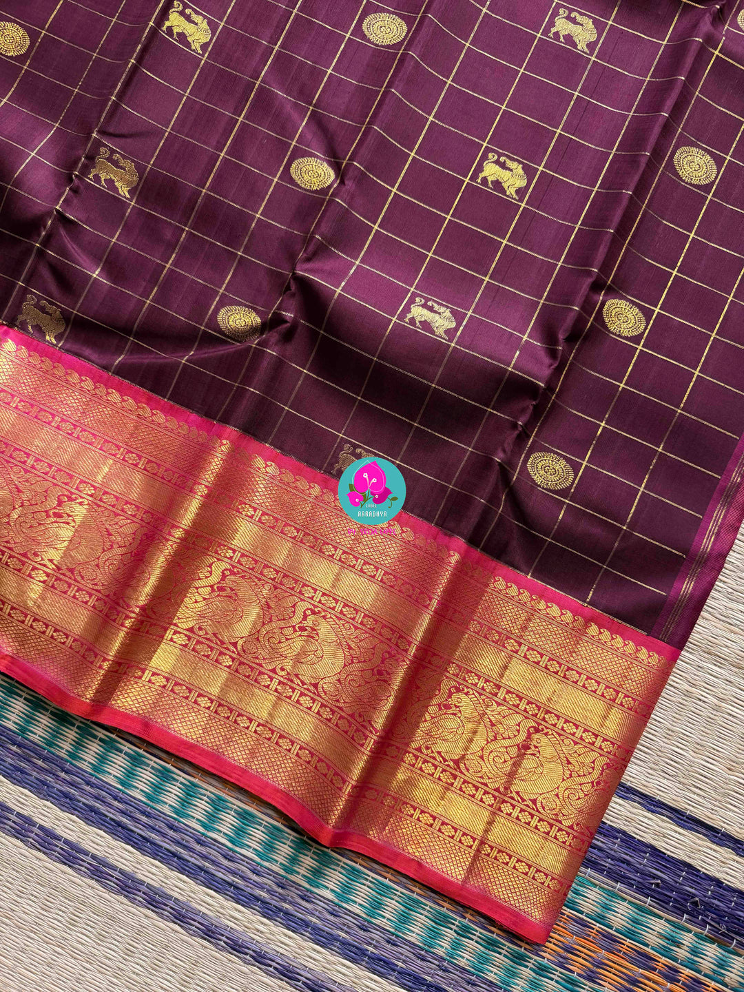 2G Zari Pure Kanchipuram saree with vintage vaira oosi checks