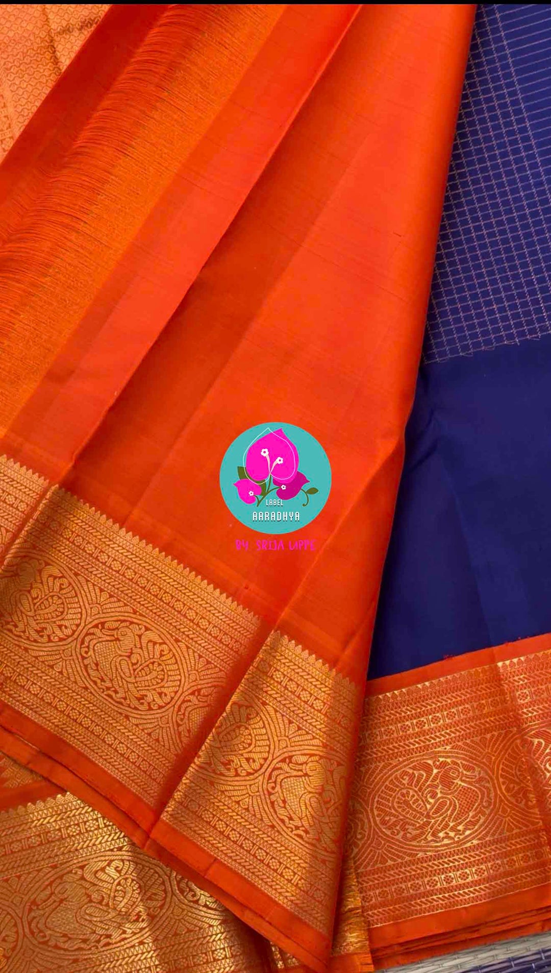 The Contemporary Classic: Fusion Kanchipattu Saree with Vaira Oosi Grid and Vintage Contrast