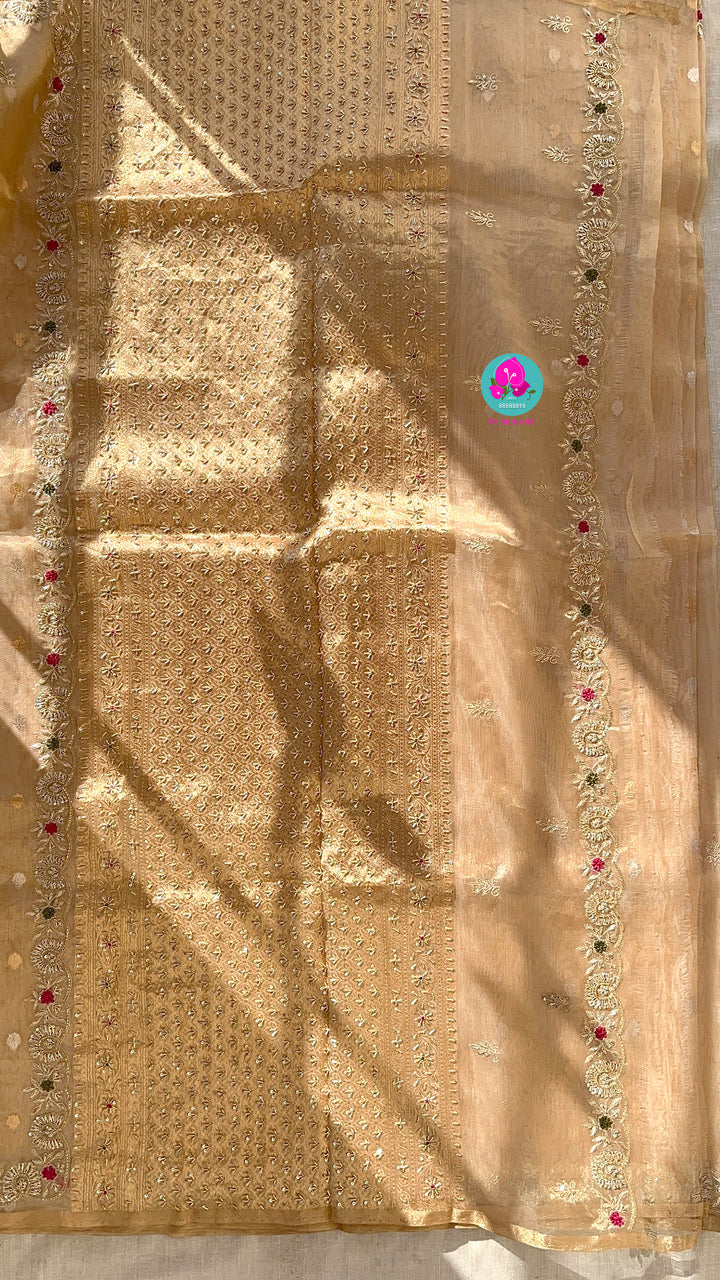 Pure Tissue Saree with Hand Embroidery