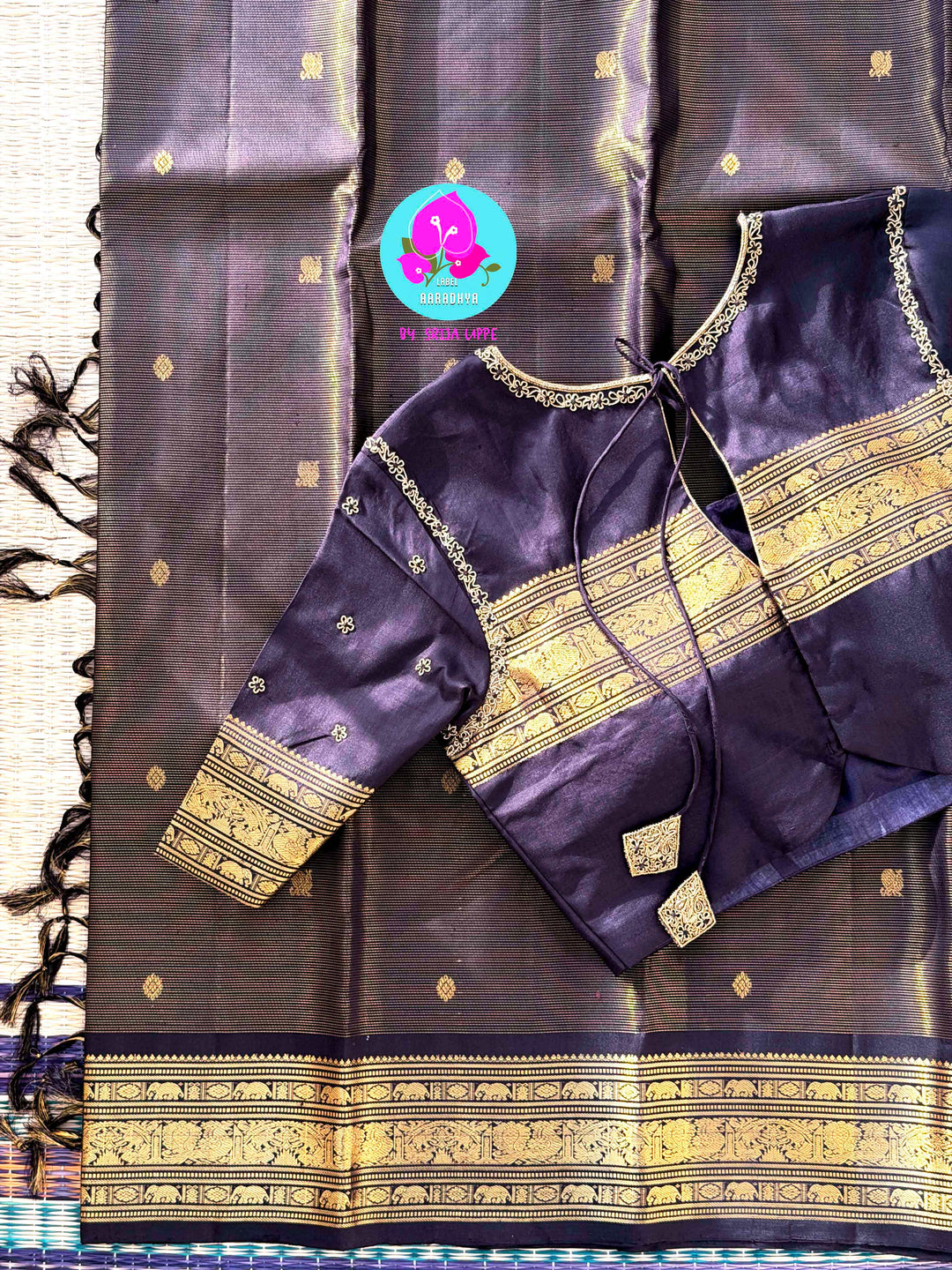 The Java Plum Dream: Traditional Neredu Pandu Silk Saree with Vintage Vaira Oosi Gold Zari