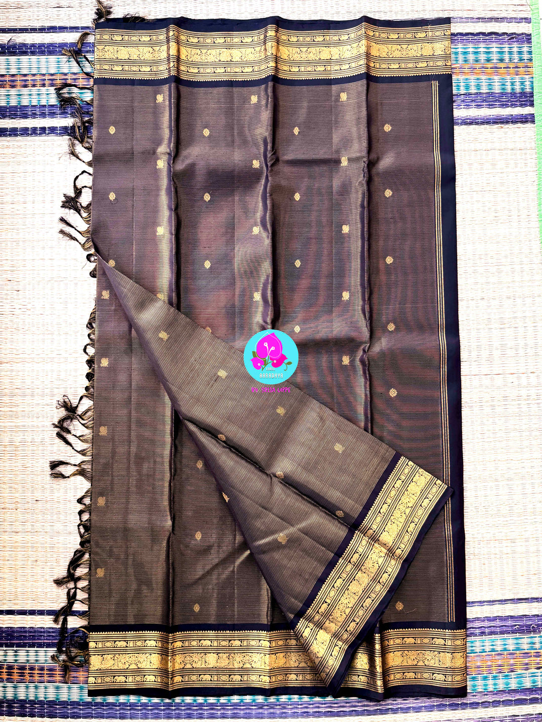 The Java Plum Dream: Traditional Neredu Pandu Silk Saree with Vintage Vaira Oosi Gold Zari