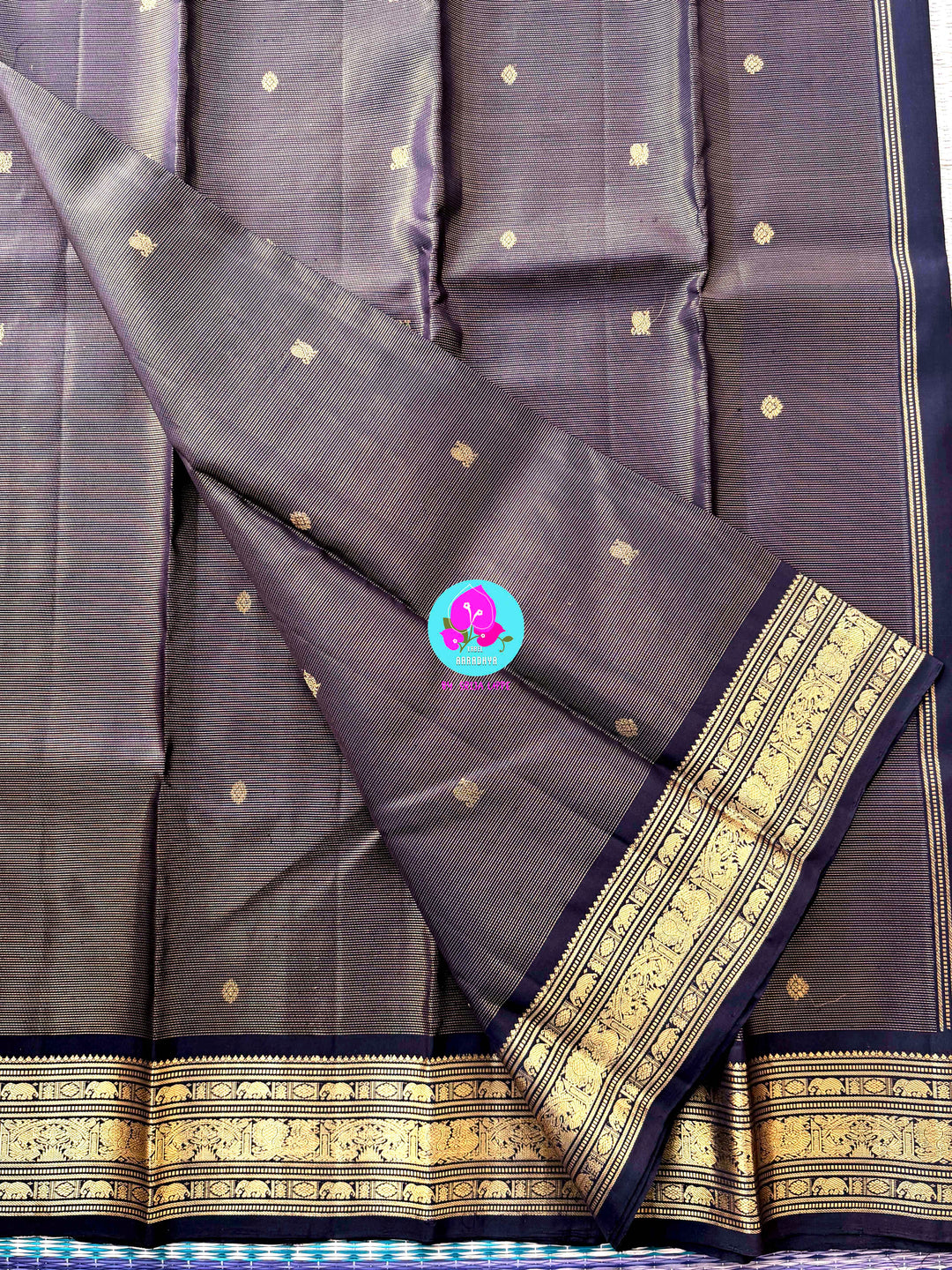 The Java Plum Dream: Traditional Neredu Pandu Silk Saree with Vintage Vaira Oosi Gold Zari
