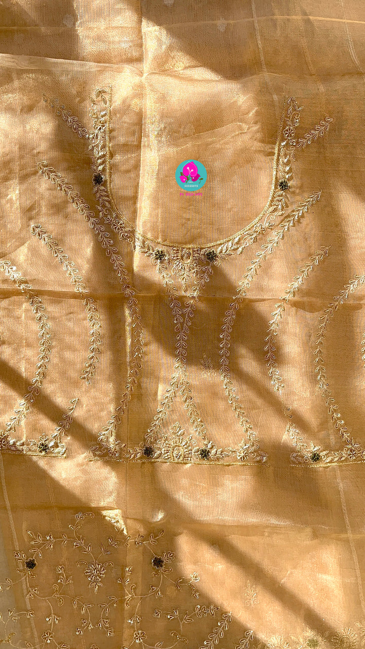 Pure Tissue Saree with Hand Embroidery