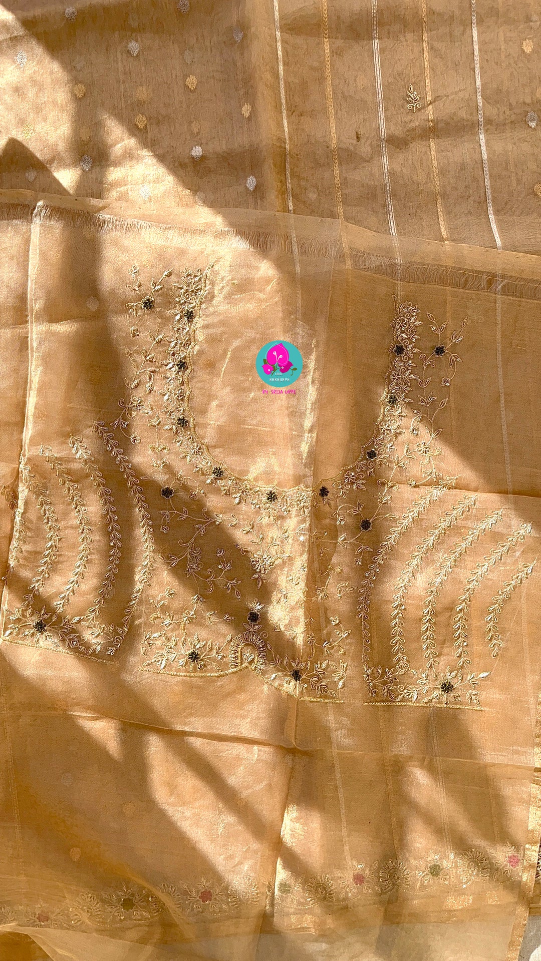 Pure Tissue Saree with Hand Embroidery