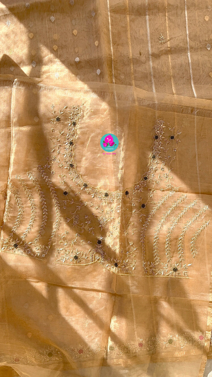 Pure Tissue Saree with Hand Embroidery