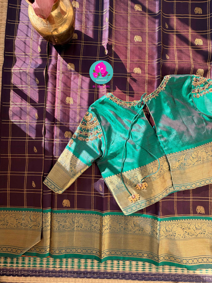Where Elephants Walk in Silk” – Festive Kanchipattu Saree Set
