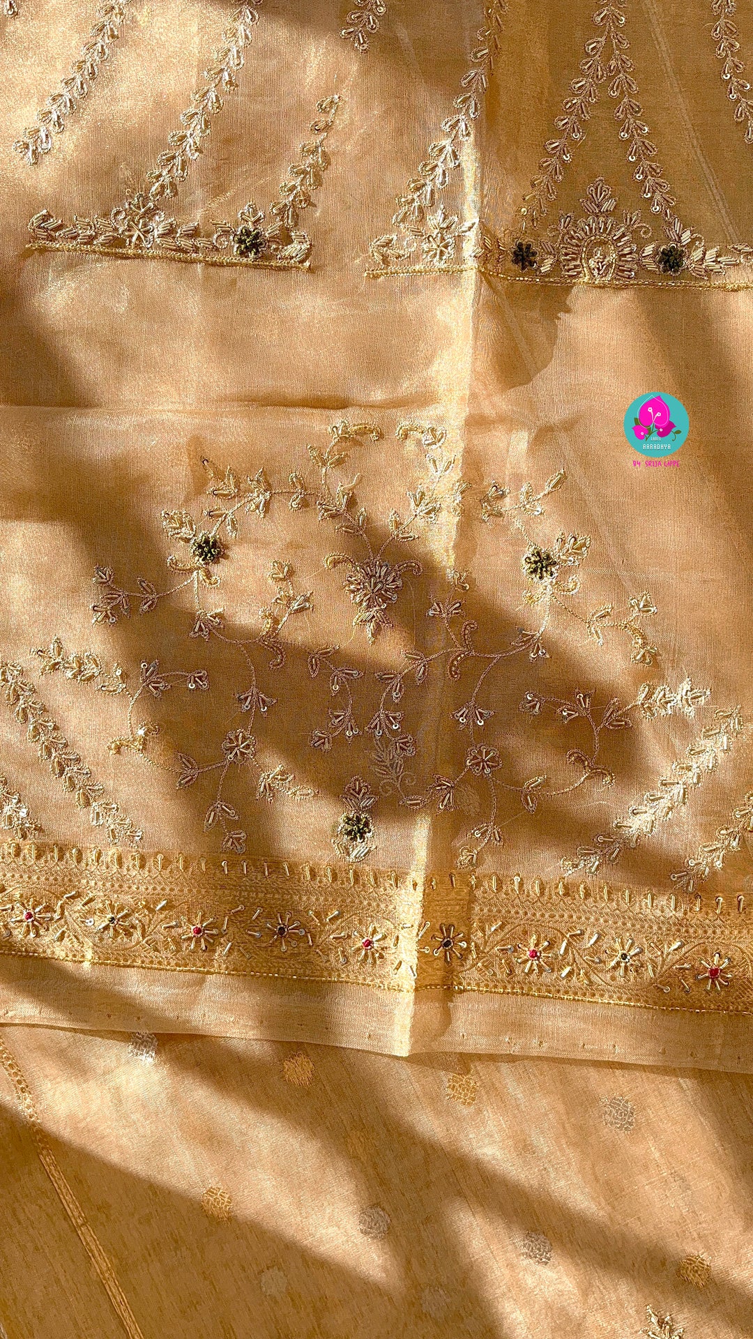 Pure Tissue Saree with Hand Embroidery
