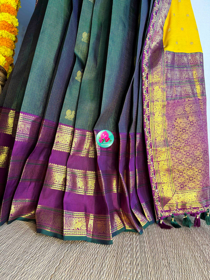 Royal South Indian Splendor: Pure Kanchipattu Half Saree Ensemble (Langa Voni)