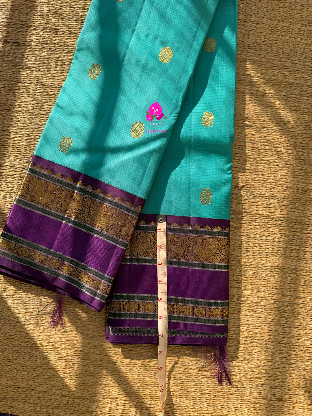 Azure Mists & Royal Night: The 2G Zari Kanchipuram Symphony