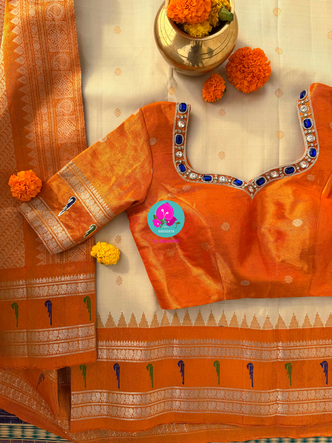 Ivory Sands & Copper Sunsets: Pure Tissue Gadwal with Muniya Grandeur