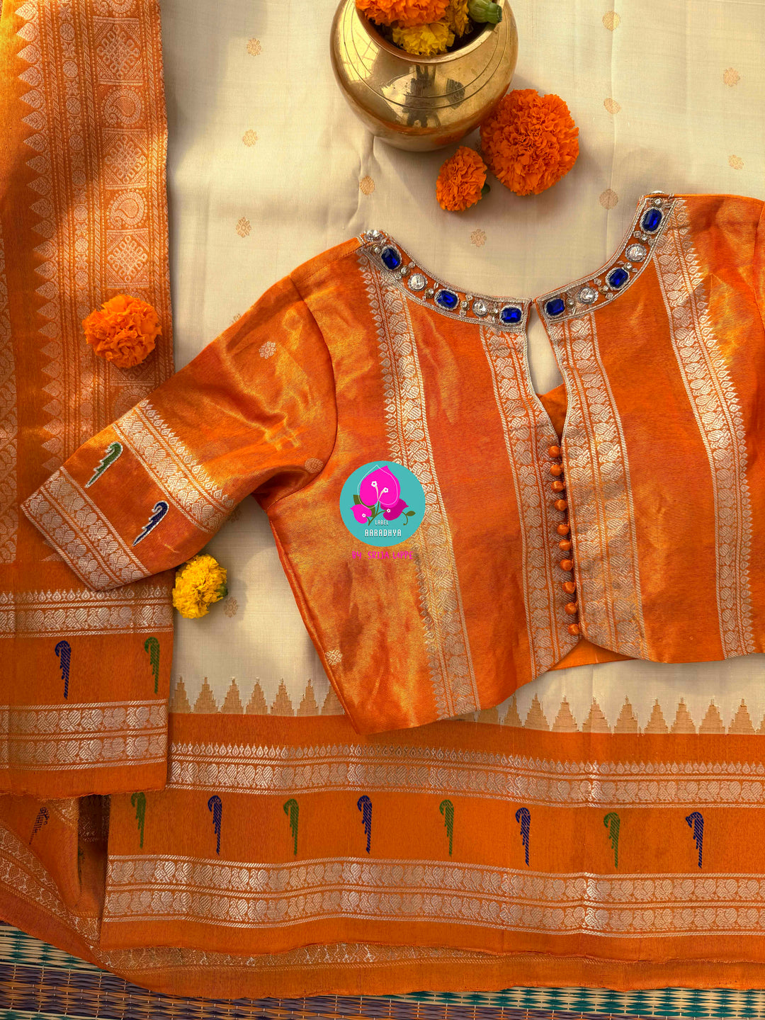 Ivory Sands & Copper Sunsets: Pure Tissue Gadwal with Muniya Grandeur