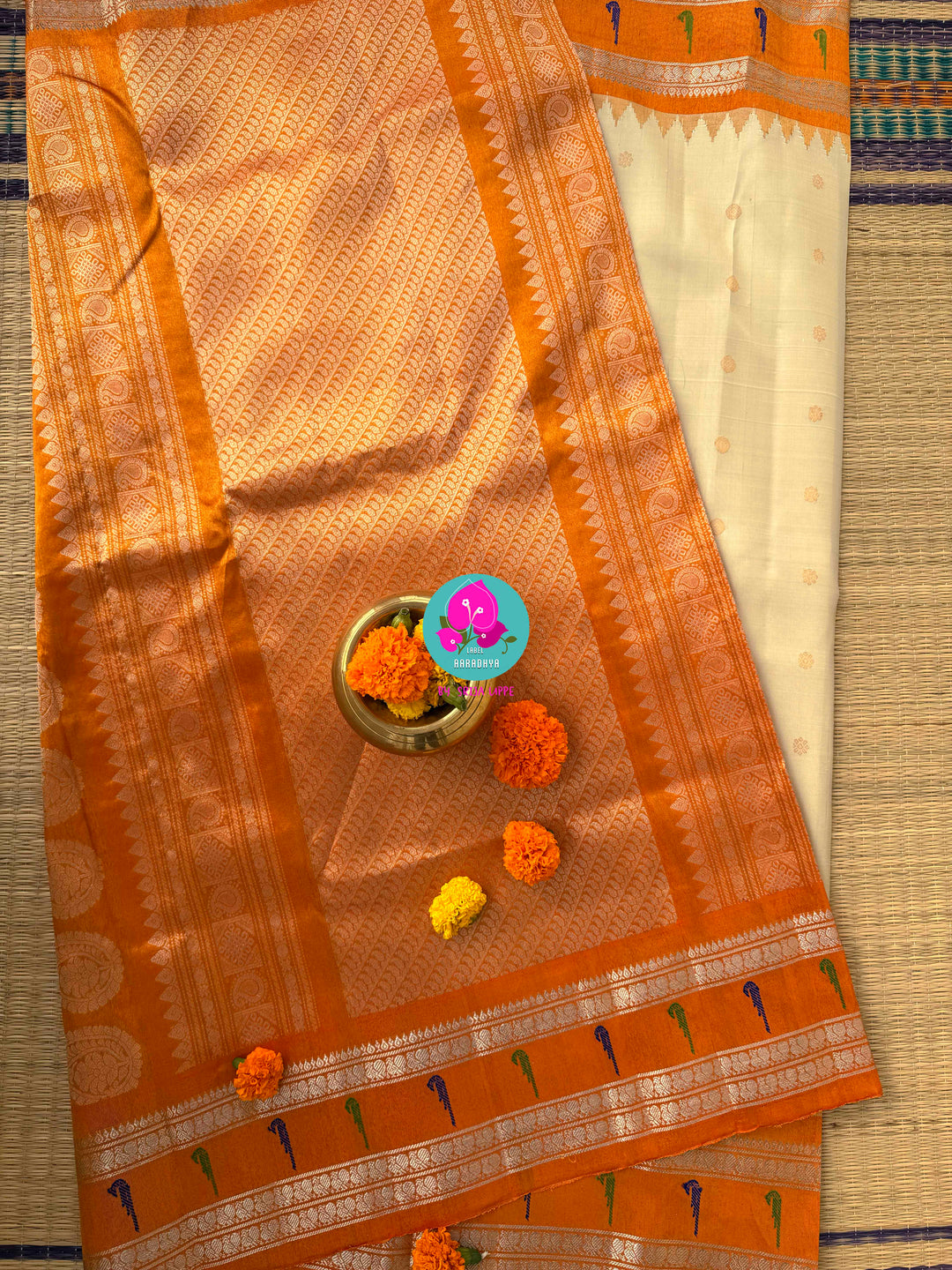 Ivory Sands & Copper Sunsets: Pure Tissue Gadwal with Muniya Grandeur