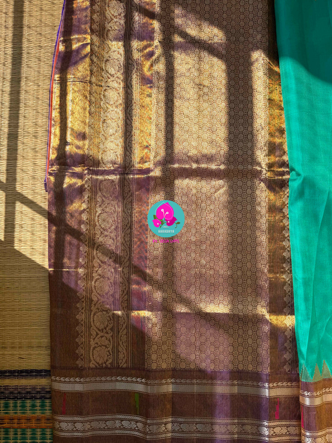 Amethyst & Amber: Deep Plum Pure Tissue Gadwal Saree with Luminous Copper Border and Stone-Encrusted Blouse